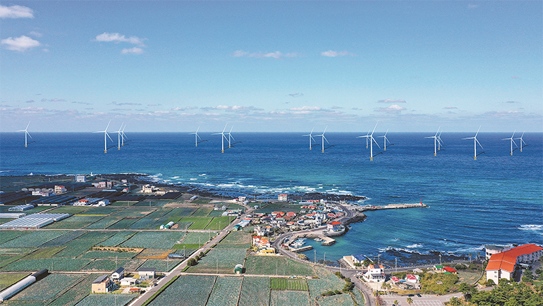 Hyundai E&C is expanding its renewable energy projects by carrying out the Jeju Hallym Offshore Wind Farm Project, the largest offshore wind power project in Korea.